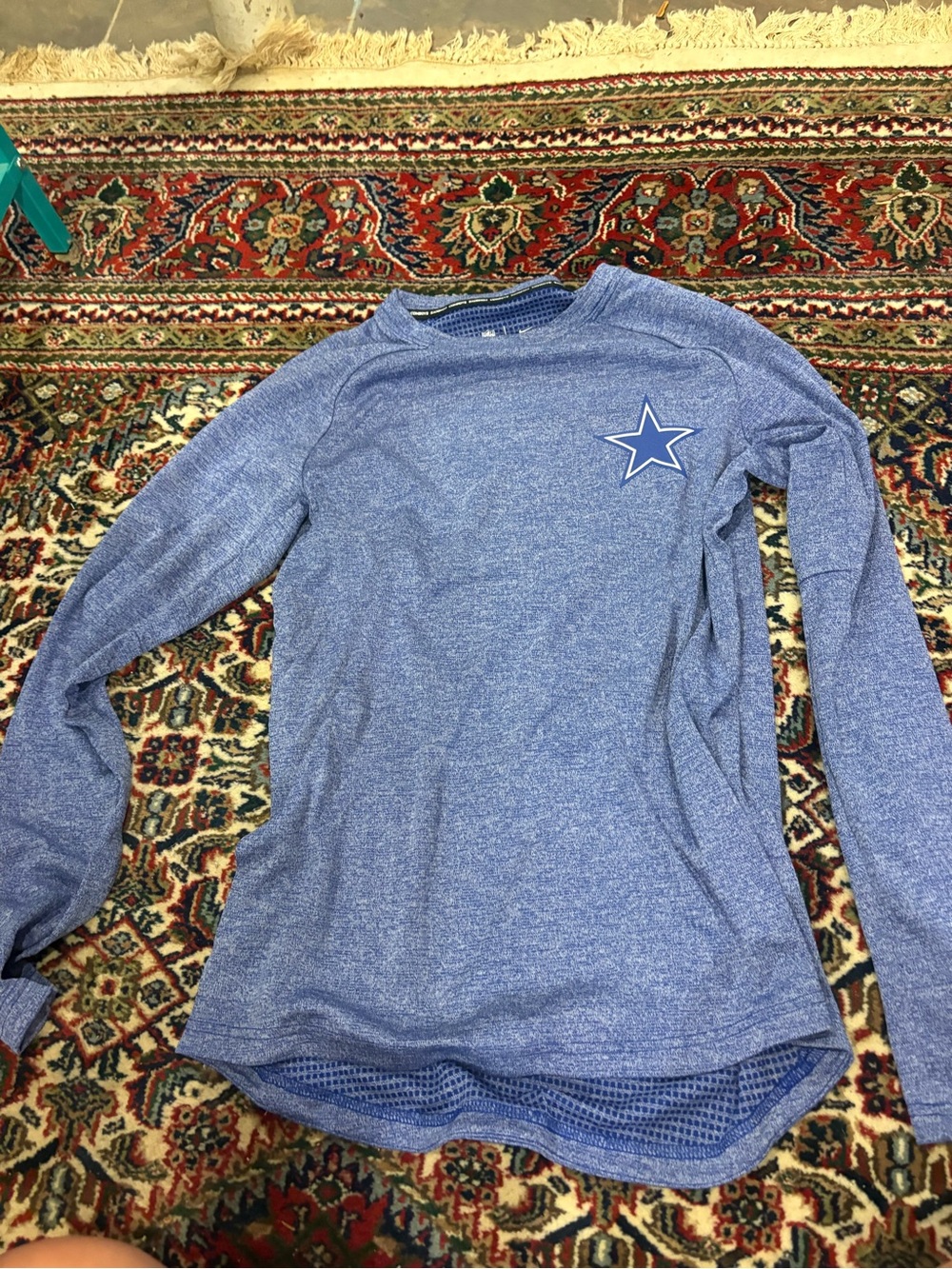 Men's Long-Sleeve Performance Shirt - Blue with Star Logo